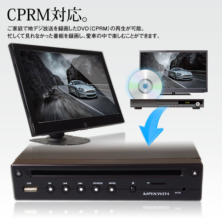 超薄型車載用DVDプレーヤー DVD306 | マックスウィン | MAXWIN