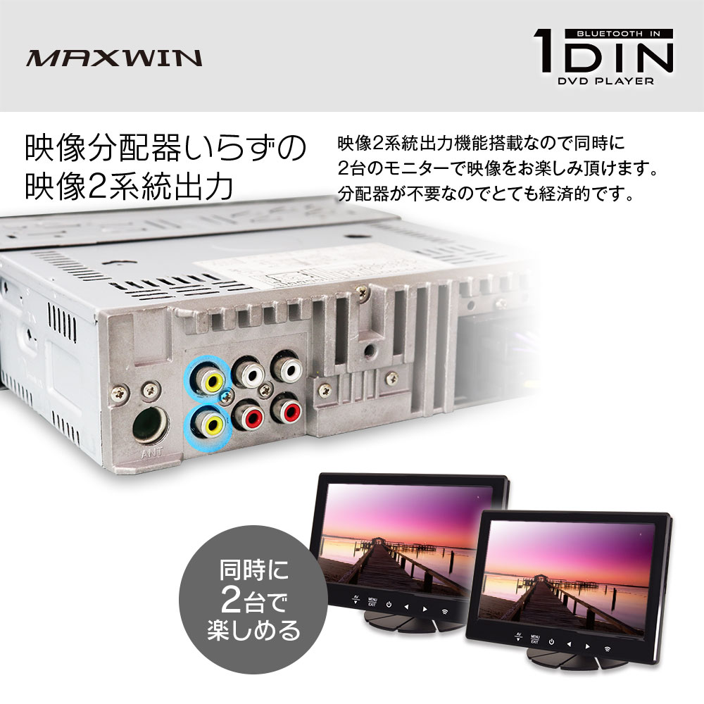 並行輸入品] MAXWIN DVD306 超薄型 車載用 DVDプレーヤー HDMI端子 type A SD USB2.0 CPRM DVD  DC12V 24V 対応 リモコン付属 地デジ 映像