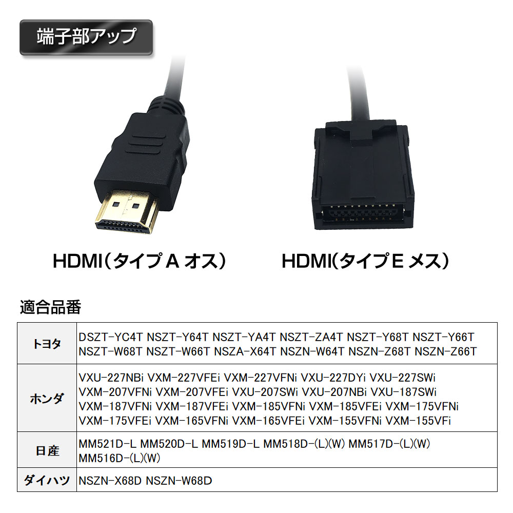 HDMIケーブル Eタイプ Aタイプ メス トヨタ 日産 ホンダ ダイハツ 高額売筋 - カーナビ
